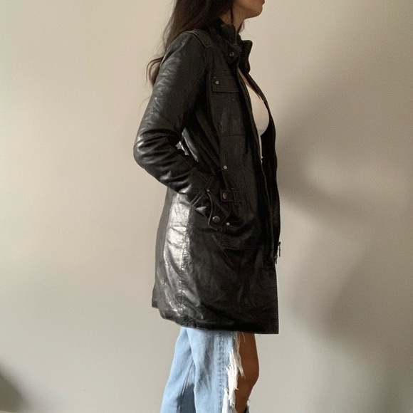 🌟HOST PICK🌟Danier Woman’s Genuine  Black Leather Jacket Full Zip Size 3XS - Picture 3 of 11